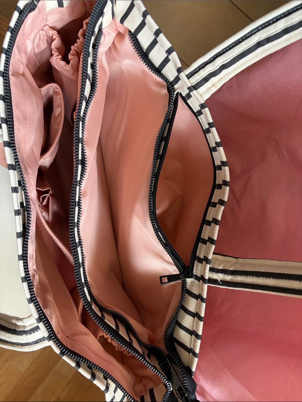 Poppy & Peonies Cream and Black Striped Daydreamer Canvas Tote - Picture 5 of 7